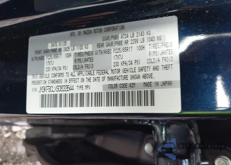 2025 Mazda Cx-5 2.5 S Preferred z USA, uszkodzony, nr VIN JM3KFBCLXS0633544